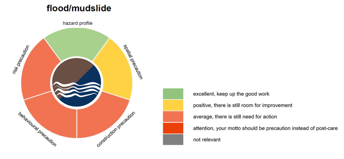 Graphic presentation of results with ring diagrams.