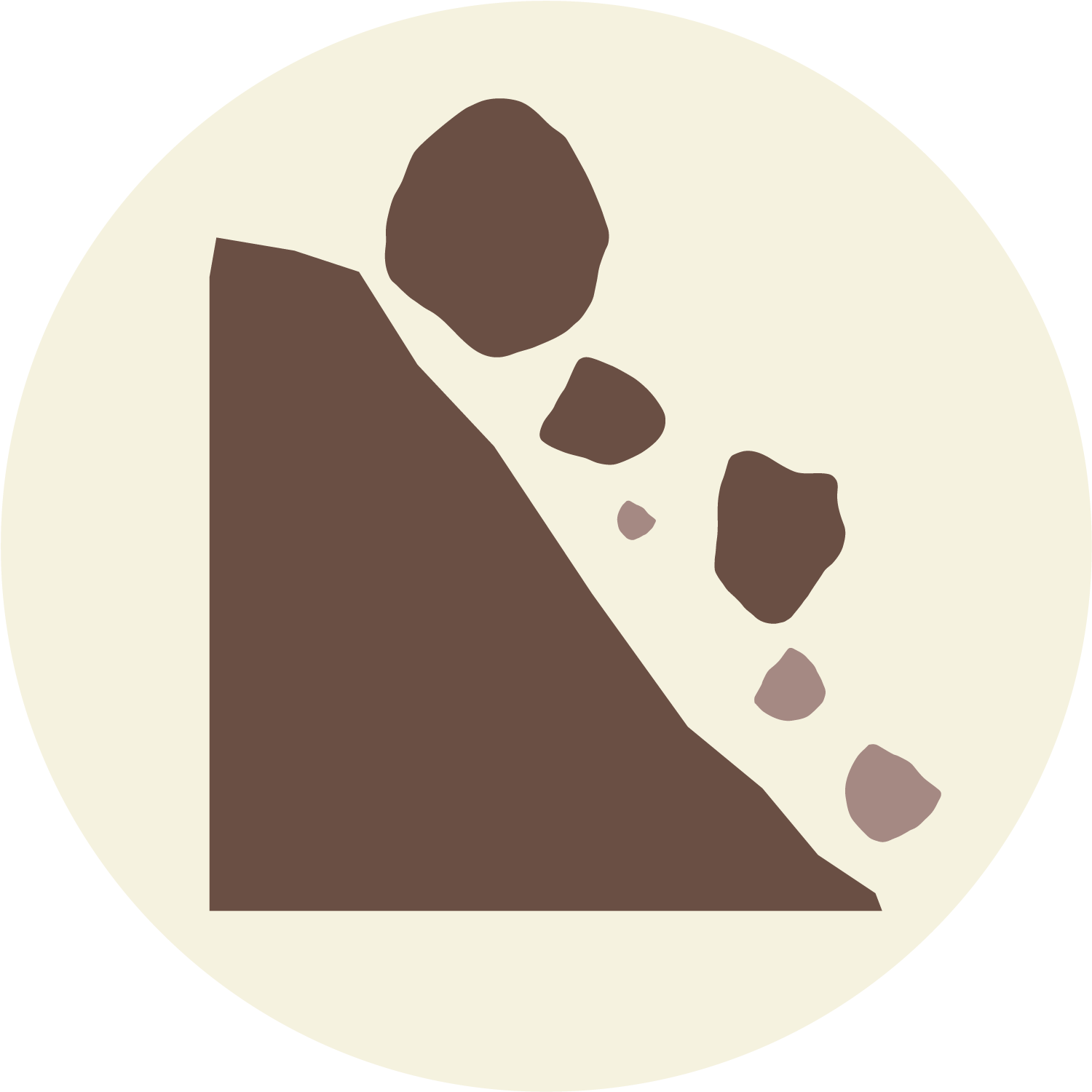 Icon für Steinschlag / Felssturz.