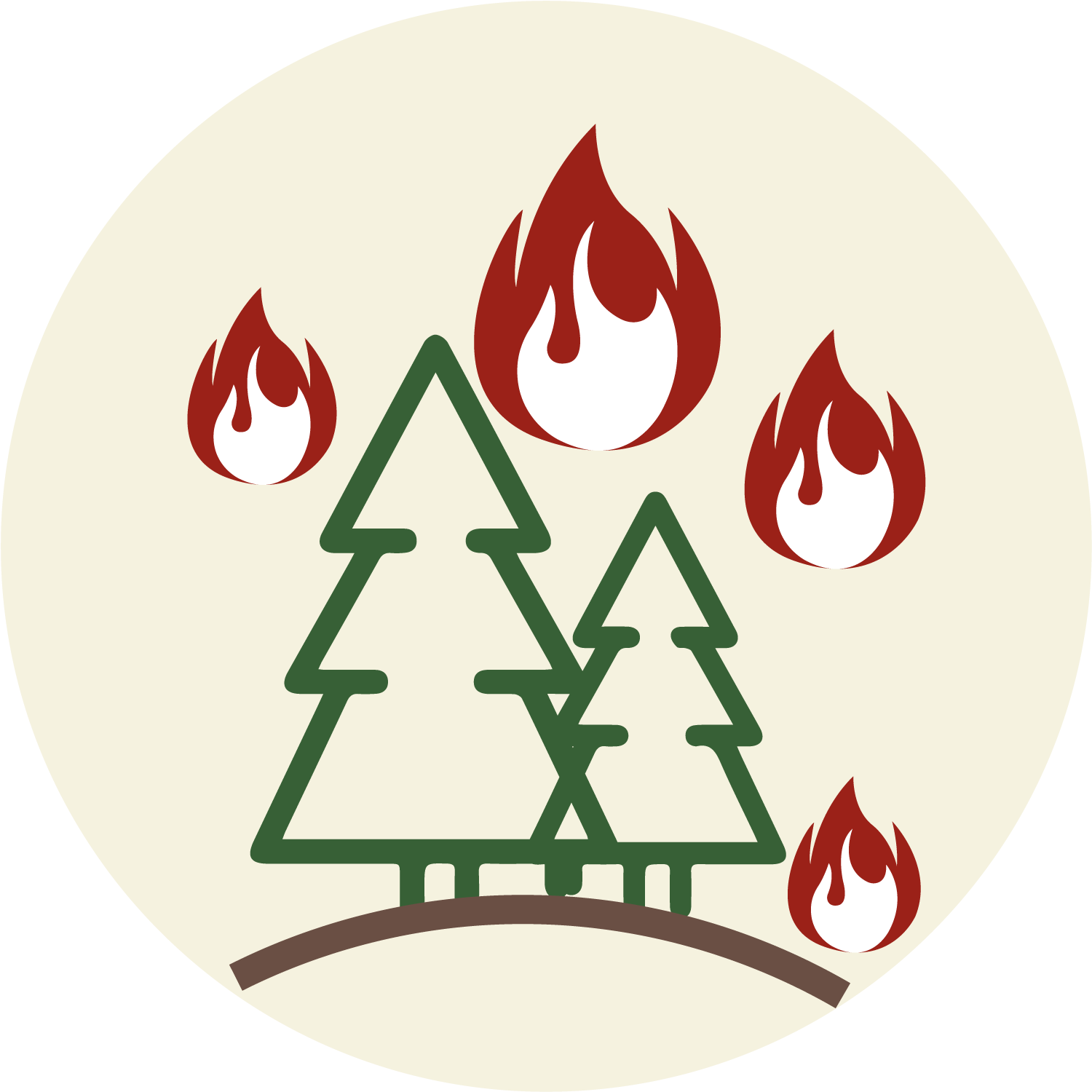 Icon für Wald- und Flächenbrand.
